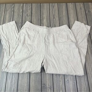 Old Navy Linen Blend Oatmeal Cream Colored Pants Women's Medium